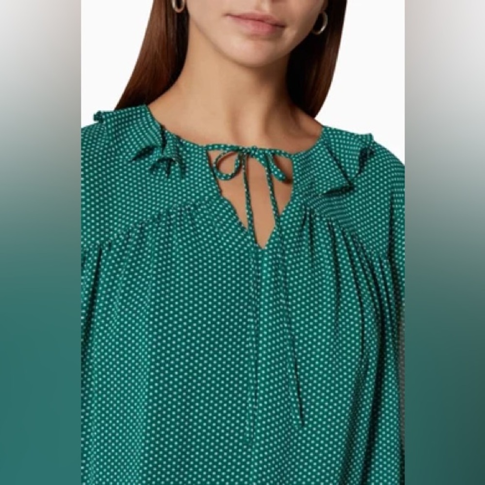 Whistles green polka dot blouse size small